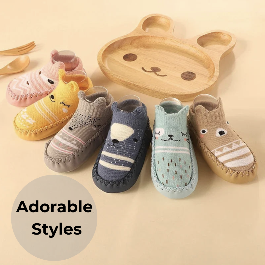 "Soft Step Baby Socks: Anti-Slip Sole for Happy Feet!"