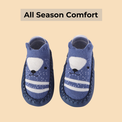 "Soft Step Baby Socks: Anti-Slip Sole for Happy Feet!"