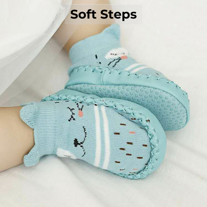 "Soft Step Baby Socks: Anti-Slip Sole for Happy Feet!"