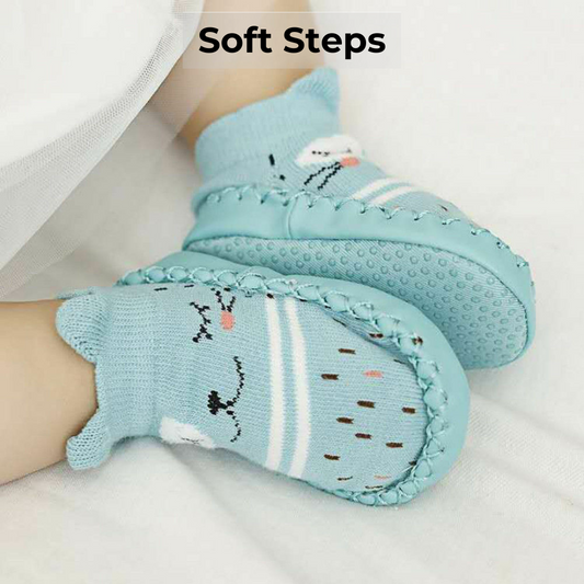 "Soft Step Baby Socks: Anti-Slip Sole for Happy Feet!"
