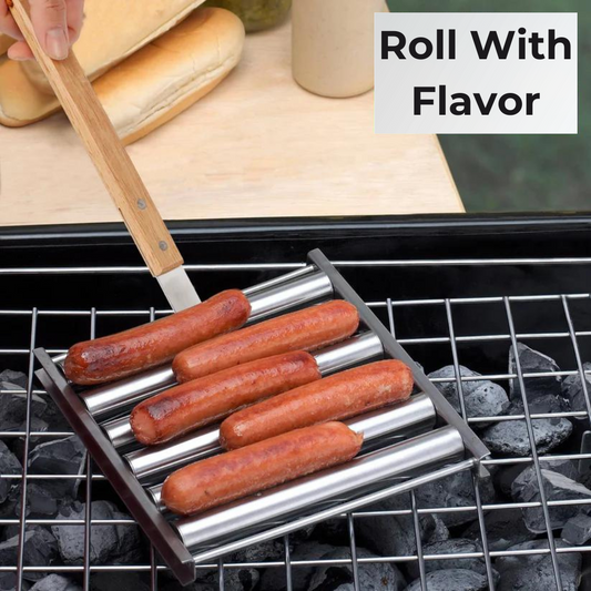 "Roll with Flavor: Stainless Steel Hot Dog Roller - Your Ultimate Grilling Companion!"