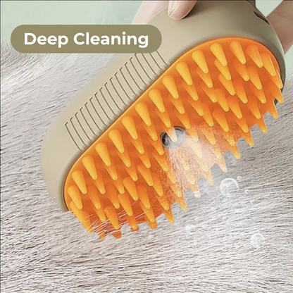 "SteamyGroom: 3-in-1 Pet Spa Brush!"