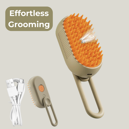 "SteamyGroom: 3-in-1 Pet Spa Brush!"