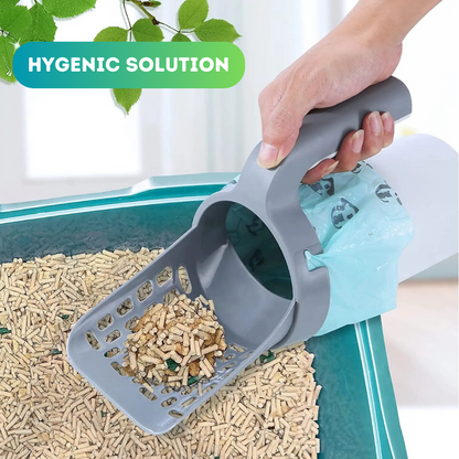 "Self-Cleaning Cat Litter Scoop & Refill Bags"