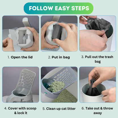 "Self-Cleaning Cat Litter Scoop & Refill Bags"