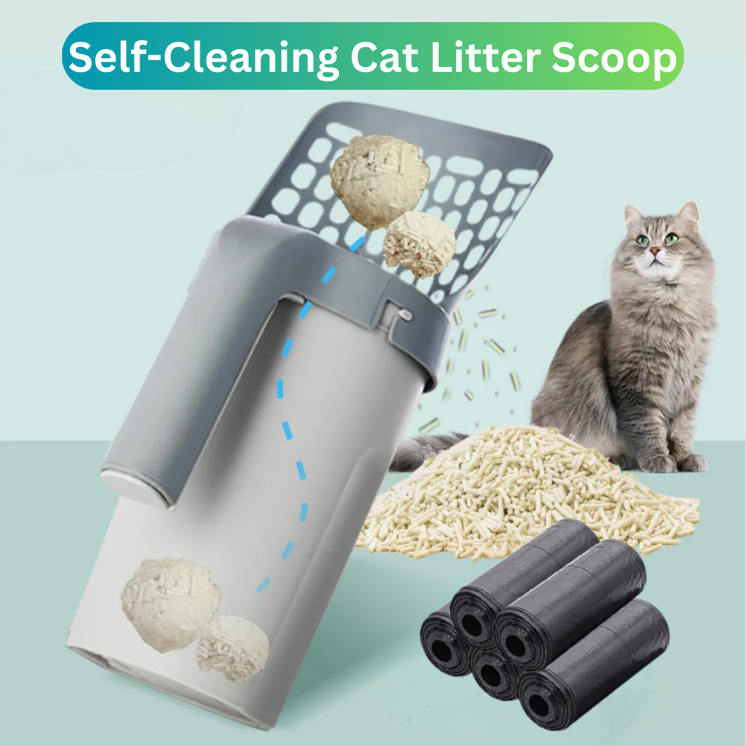 "Self-Cleaning Cat Litter Scoop & Refill Bags"