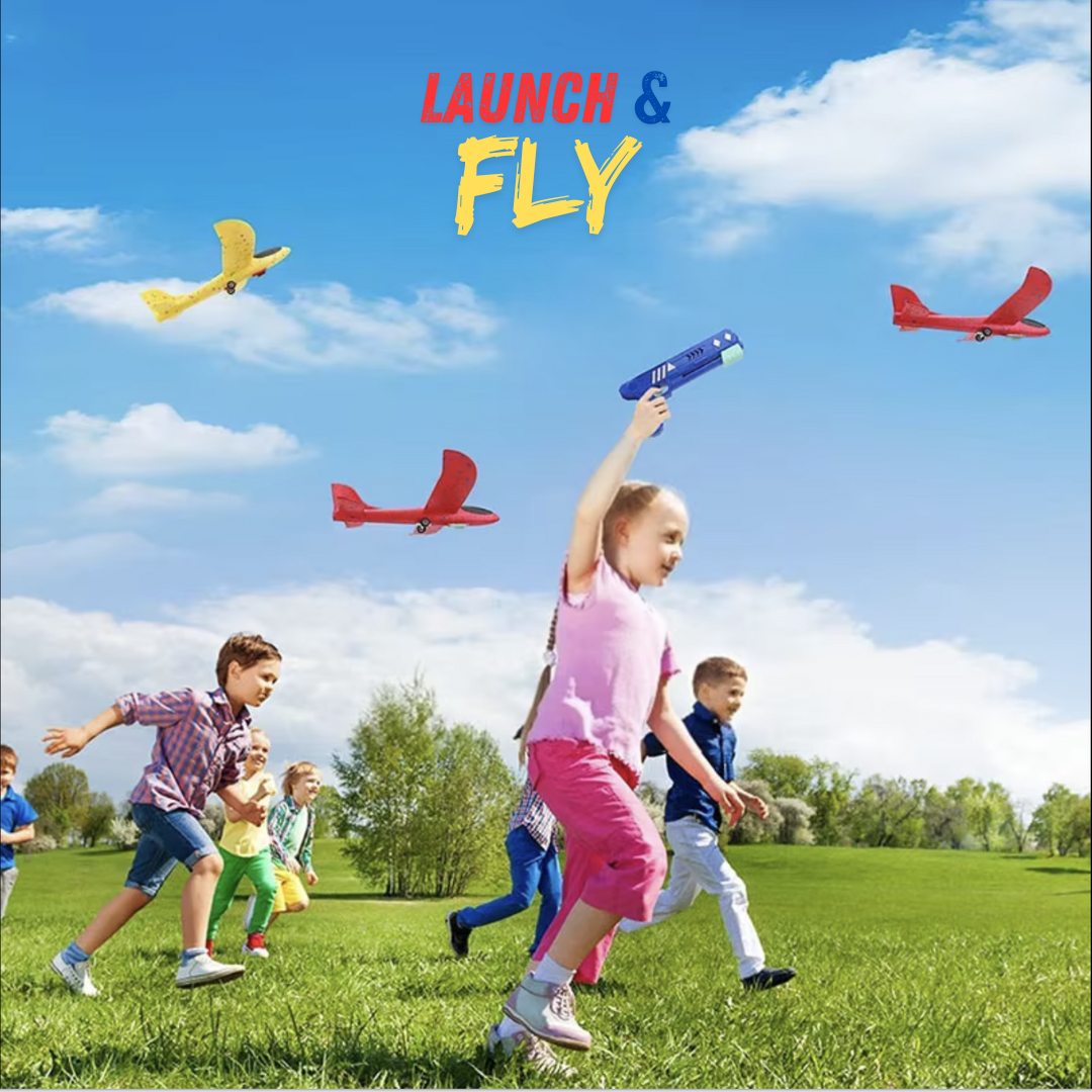 "Launch & Fly: 10M Foam Plane Glider Toy for Kids"